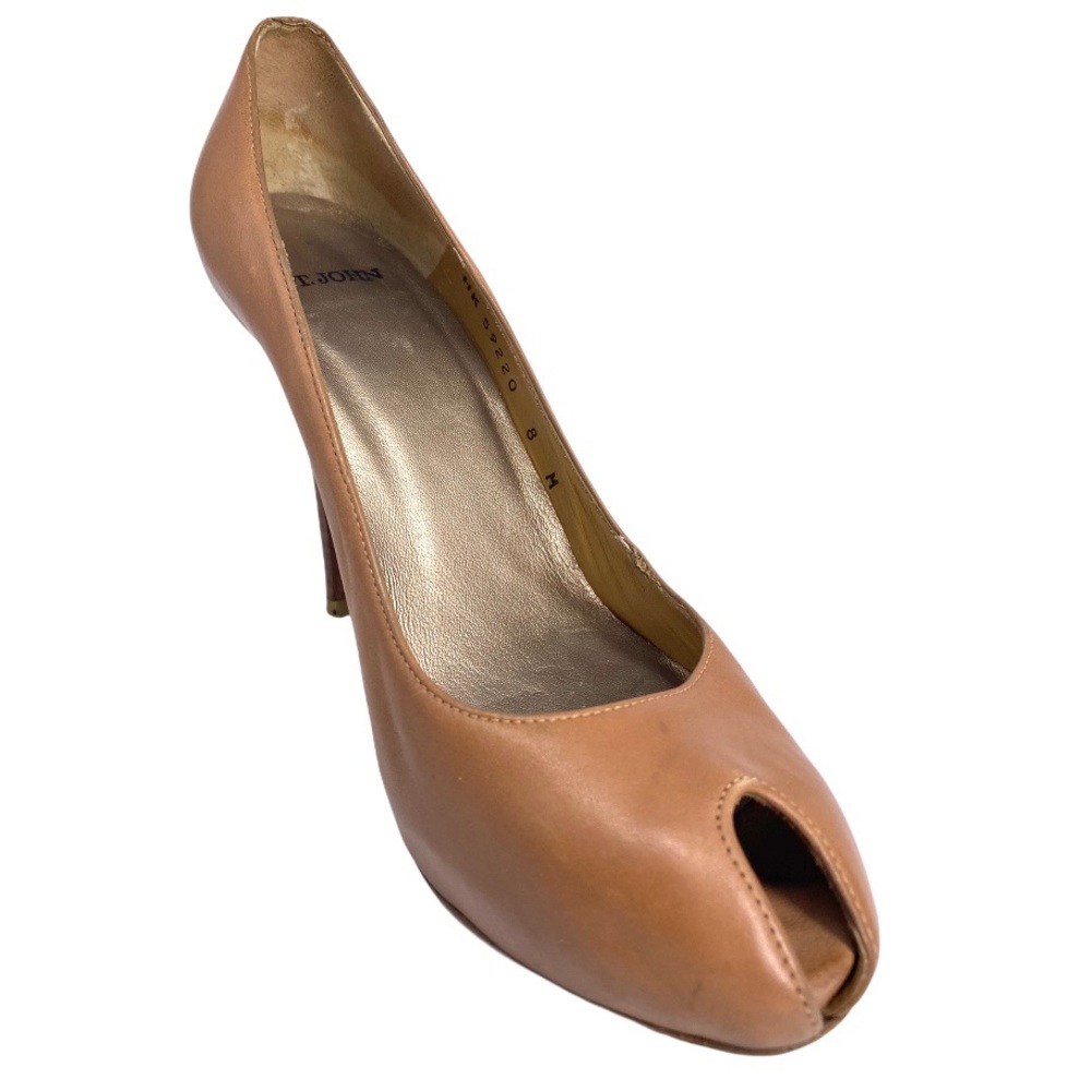 $268 St. John leather unique peeptoe stilettos - Picture 9 of 10